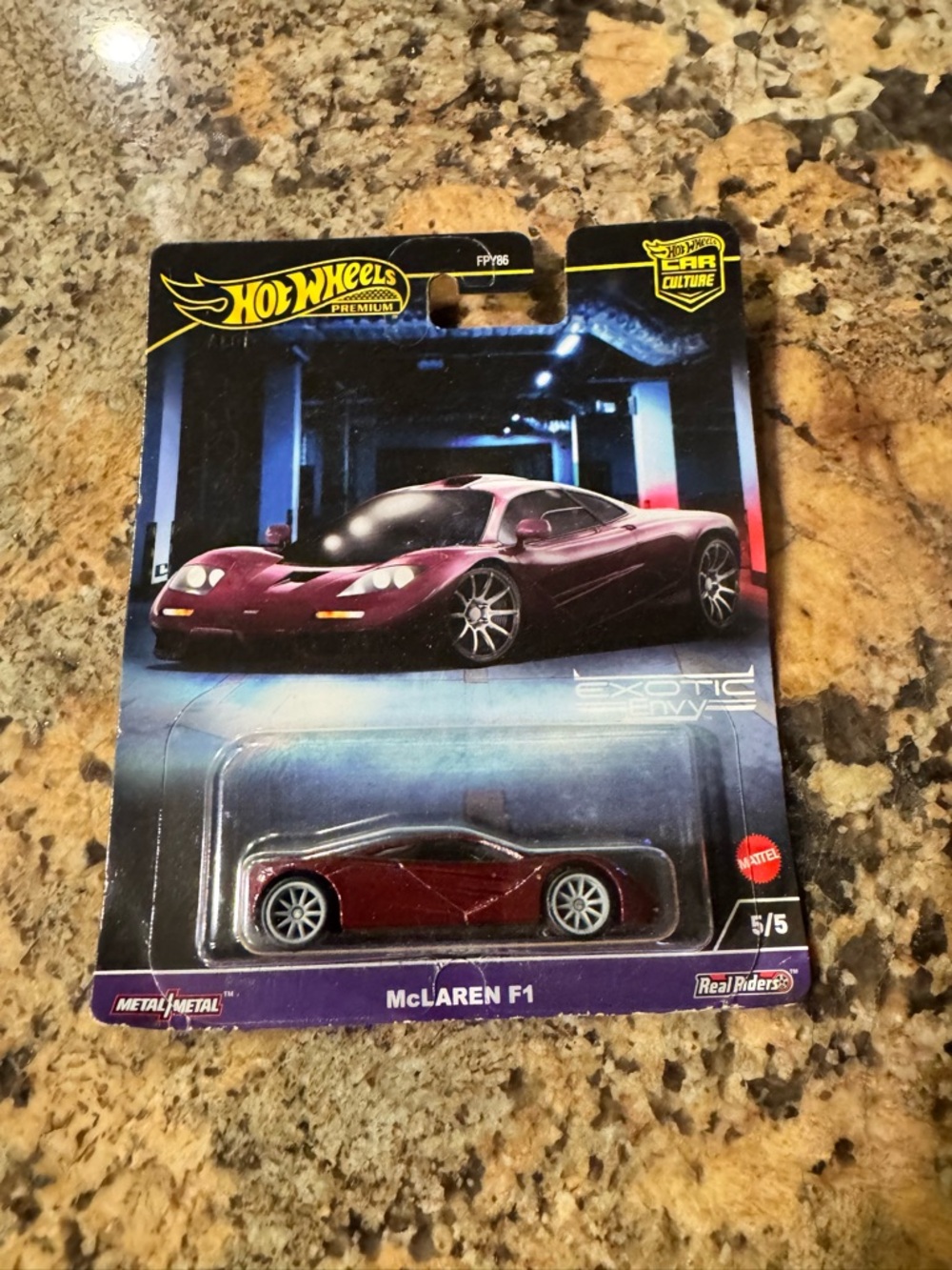 HOT WHEELS PREMIUM McLAREN F1 Car Culture Metal/Metal Real Riders EXOTIC ENVY